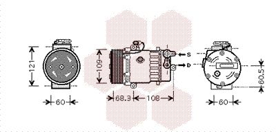 VAN WEZEL Компрессор, кондиционер 3700K464